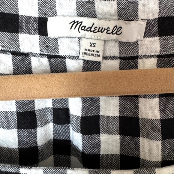 Madewell Linen-Blend Gingham Mini Dress (XS) - Picture 4 of 4